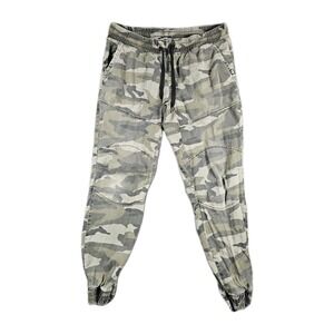 Ecko Unltd Mens Camo Jogger Pants Green Elastic Waist Tapered Stretch Large
